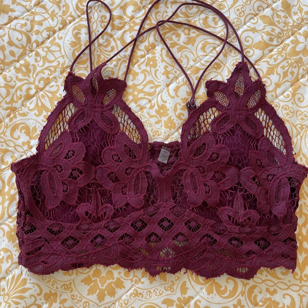 Free People FP One Adella Lace Bralette Womens Small Crotchet Strappy